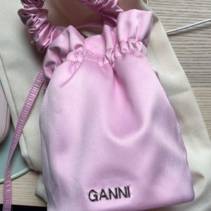 ganni pink occasion top handle bag